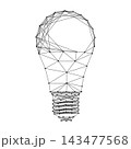 LED lamp with base from abstract futuristic polygonal black lines and dots 143477568
