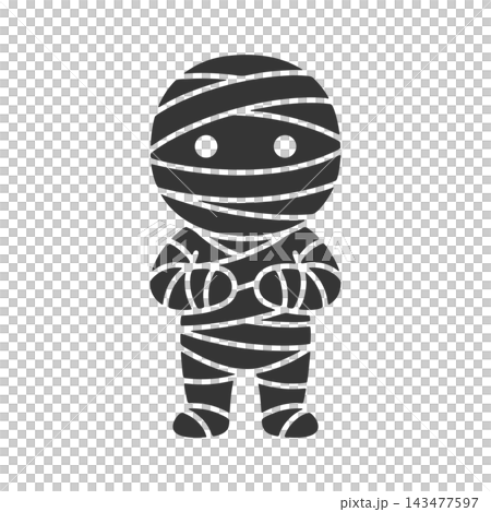 Cute mummy silhouette icon Cute mummy silhouette icon 143477597