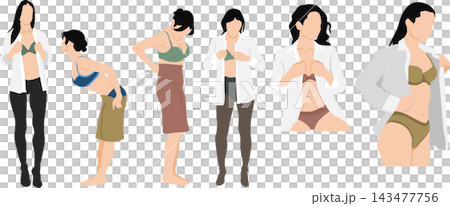 一位女士正在換衣服的插圖 一位女士正在換衣服的插圖 143477756