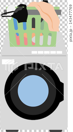 洗濯物を干すイラスト	 143477769