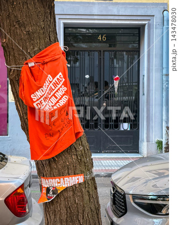 Entrance to Maricarmen's former home in Madrid Spain connected to a widely discussed eviction case and housing issues 143478030