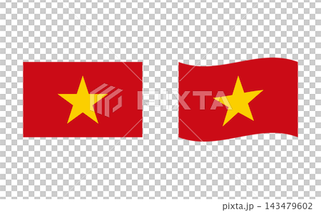 一組越南國旗插圖。 一組越南國旗插圖。 143479602