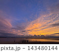 常滑の砂浜からの夕焼け 143480144