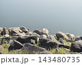 Rocks along the Selorejo Dam in Malang Regency. Ideal for nature, coastal, or geology themes. 143480735