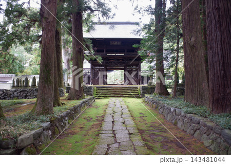 長野県　下諏訪町　慈雲禅寺・参道と仁王門 143481044