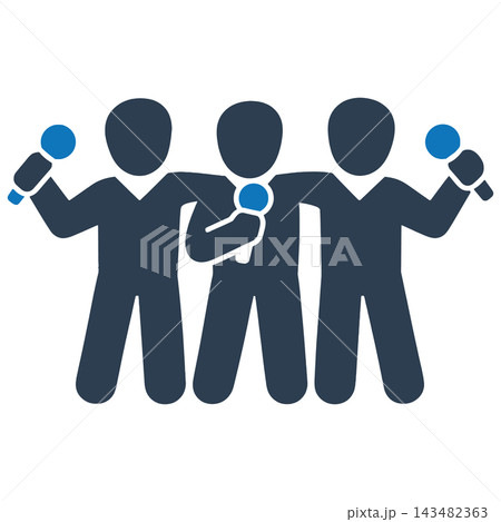 Press Group Icon in Flat Two Tone Style Press Group Icon in Flat Two Tone Style 143482363