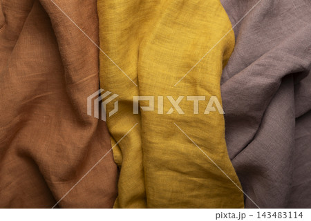 Draped Linen Fabric Offcuts Terracotta Taupe Curry Draped Linen Fabric Offcuts Terracotta Taupe Curry 143483114