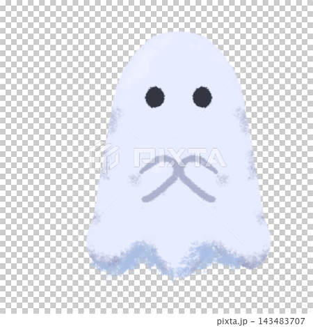 丸いおばけ 白いかわいいゴーストのハロウィンイラスト 丸いおばけ 白いかわいいゴーストのハロウィンイラスト 143483707