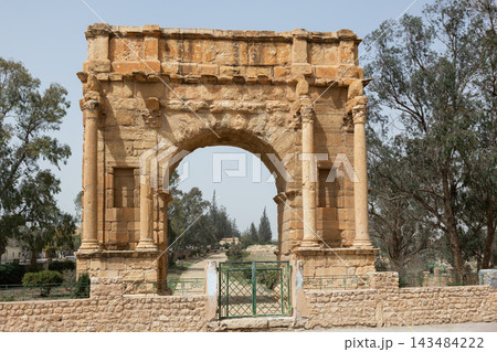 Monumental Triumphal Arch of Diocletian in historical town of Sbeitla Monumental Triumphal Arch of Diocletian in historical town of Sbeitla 143484222