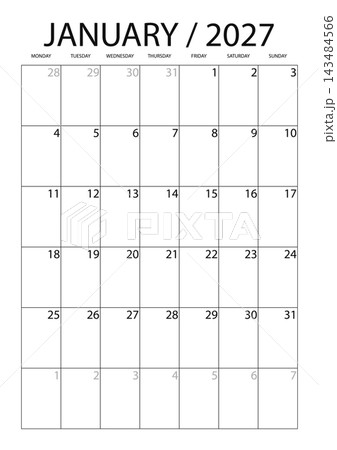 January 2027 English Simple Line Monthly Planner Template Classic Corporate Cale January 2027 English Simple Line Monthly Planner Template Classic Corporate Cale 143484566