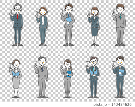 Pointing business person, whole body, vector Pointing business person, whole body, vector 143484626