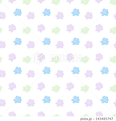 Seamless pattern of pastel blue lilac and green small flowers buds Hand drawn watercolor Background. Isolated Vector illustration for fabric, gift wrap, wallpaper, stationery and floral packaging, tag Seamless pattern of pastel blue lilac and green small flowers buds Hand drawn watercolor Background. Isolated Vector illustration for fabric, gift wrap, wallpaper, stationery and floral packaging, tag 143485747