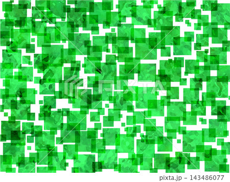 質感のあるベクターイラスト・スクエアドットで構成された透明感のある背景・緑 143486077