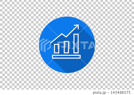 Business Growth Analytics Icon With Upward Trending Bar Chart and Arrow Flat Design Business Growth Analytics Icon With Upward Trending Bar Chart and Arrow Flat Design 143486575