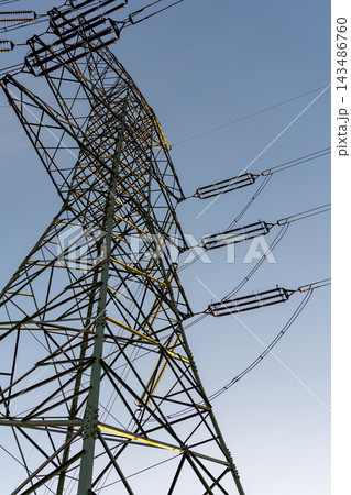 High voltage power infrastructure in open landscape. High voltage power infrastructure in open landscape. 143486760