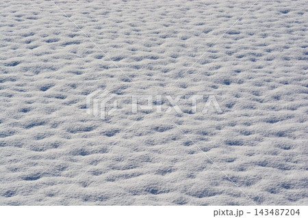 風が描いた雪えくぼ広がる冬の雪面模様 風が描いた雪えくぼ広がる冬の雪面模様 143487204