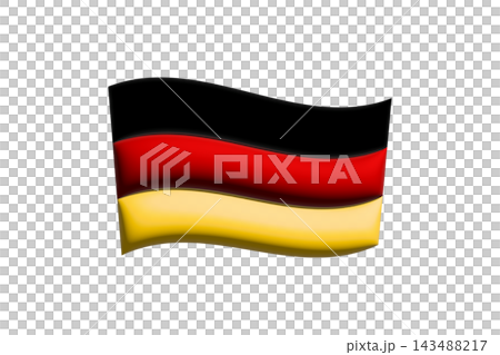 Waving German Flag Illustration With Black, Red And Gold Horizontal Stripes Waving German Flag Illustration With Black, Red And Gold Horizontal Stripes 143488217