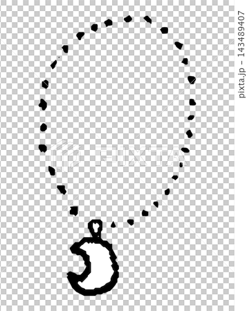 Hand-drawn line art of a necklace 143489407