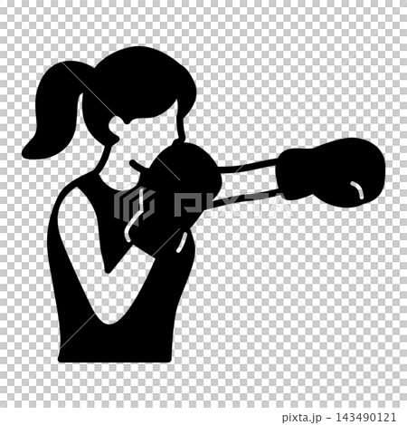 自由搏擊健身圖示:女性拳擊 自由搏擊健身圖示:女性拳擊 143490121
