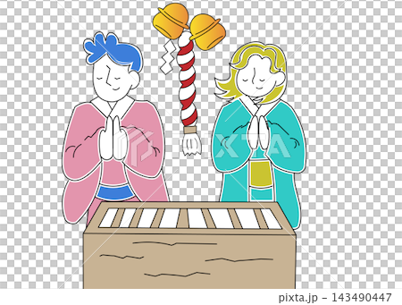 People going to visit shrines for the first time of the year People going to visit shrines for the first time of the year 143490447