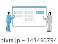 デジタルツールを活用してタスク管理をするビジネスパーソンたち 143490794