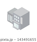 アイソメトリックな中小企業・会社の建物ベクターアイコン（オフィス・事務所） 143491655