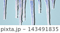 Melting icicles sticker set on light blue background 143491835