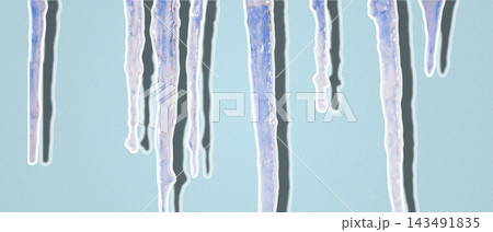 Melting icicles sticker set on light blue background Melting icicles sticker set on light blue background 143491835