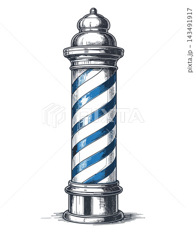 Barber pole graphic illustration symbolizing haircut services Barber pole graphic illustration symbolizing haircut services 143491917