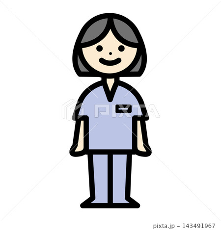 ナース服を着た女性看護師のイラスト ナース服を着た女性看護師のイラスト 143491967