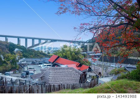 別府明礬温泉と紅葉 別府明礬温泉と紅葉 143491988