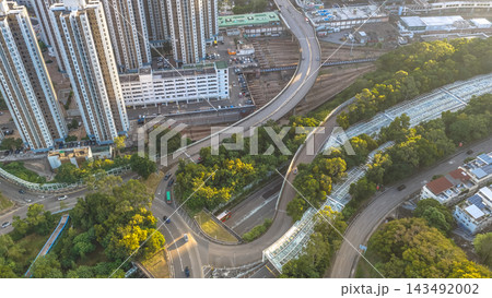 Hong Kong Sept 26 2026 view of an urban highway interchange, Hong Kong Sept 26 2026 view of an urban highway interchange, 143492002