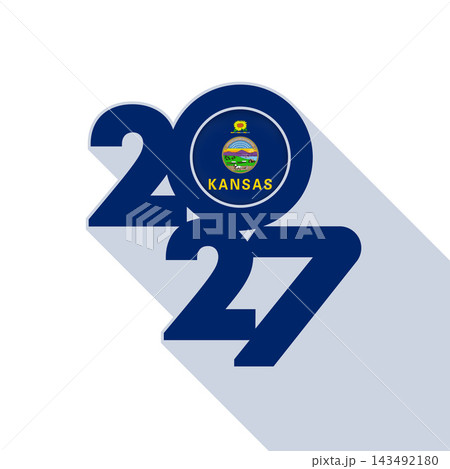2027 Long Shadow Banner with Kansas Flag Inside. 2027 Long Shadow Banner with Kansas Flag Inside. 143492180