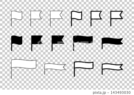 A set of simple flag icons with various shapes and line thicknesses. A set of simple flag icons with various shapes and line thicknesses. 143493030