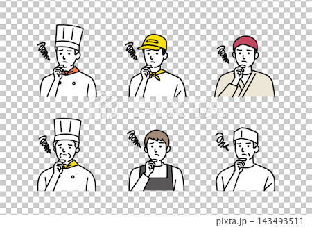 Various types of staff working in restaurants - Men Various types of staff working in restaurants - Men 143493511