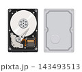 Computer parts. HDD hard disk. flat design style. 143493513