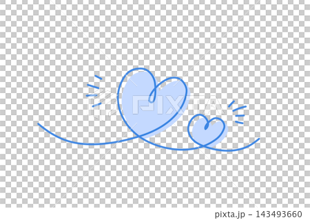 A hand-drawn, romantic illustration of large and small hearts drawn in blue lines and light blue on a white background, representing love, friendship, and a sense of security. A hand-drawn, romantic illustration of large and small hearts drawn in blue lines and light blue on a white background, representing love, friendship, and a sense of security. 143493660