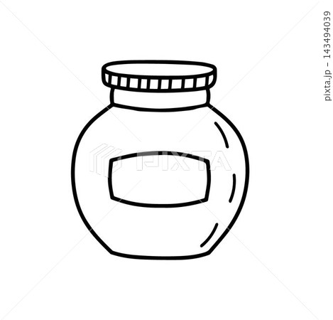 Glass jar with baby food Glass jar with baby food 143494039