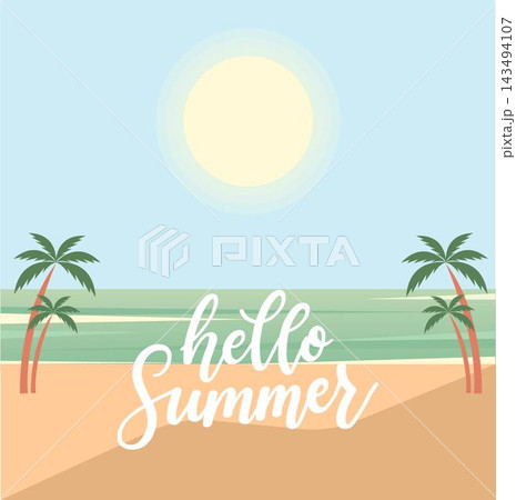 Summer card with palm trees 143494107