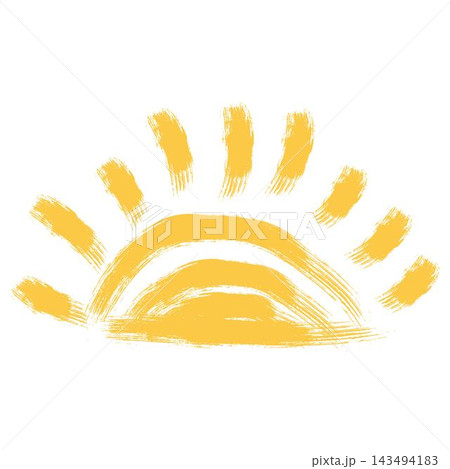 Watercolor sun Vector illustration 143494183