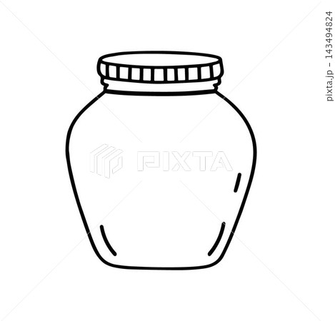 Glass jar with baby food Glass jar with baby food 143494824