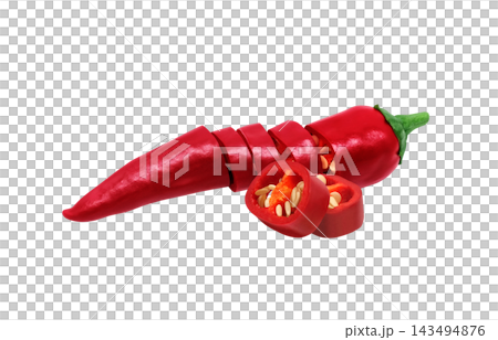 Realistic illustration of a red chili pepper. 143494876