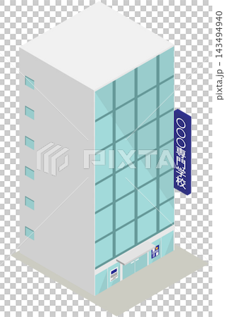 アイソメトリックな専門学校の建物のイメージイラスト素材 アイソメトリックな専門学校の建物のイメージイラスト素材 143494940
