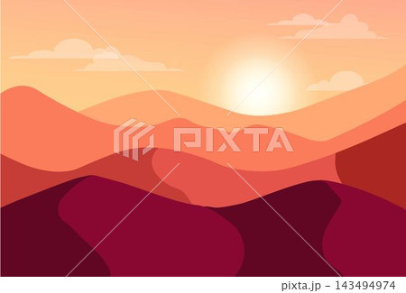 Vector desert landscape illustration Vector desert landscape illustration 143494974