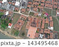 福建省の伝統的な村の屋根の上からの眺め 143495468