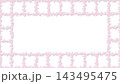 Festive frame with yellow squares and pink floral border by sides 143495475