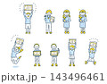 表彰される子どもたちのセットイラスト 143496461