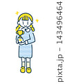キリッとした表情でトロフィーを受け取る女の子のイラスト 143496464