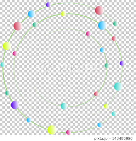 Colorful round frame with polka dots; includes space for copy and title; green color. Colorful round frame with polka dots; includes space for copy and title; green color. 143496986