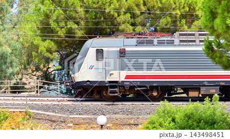 Cefalu, Italy. 24 August 2026. Italian Class E.652 electric locomotive No. 101, used for technical and freight operations. This vehicle operates in the Sicily region. 143498451